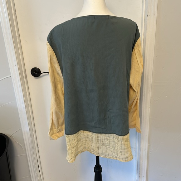 Nino Wong Vintage Colorblock Button-Up Women's Top XL - Picture 2 of 3